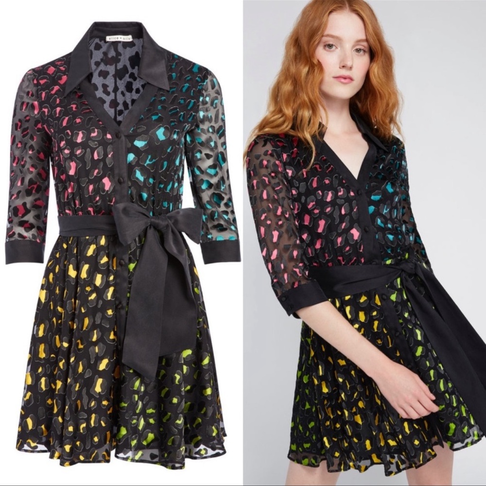 Alice + Olivia RAJA RAINBOW LEOPARD MINI Dress